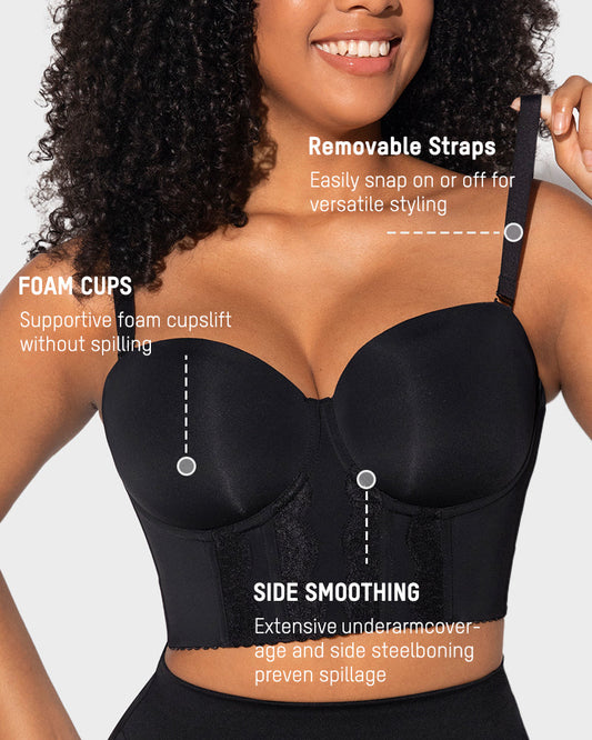 Invisible Low Back Strapless Push Up Bra for Backless Outfits, Ultimate Comfort