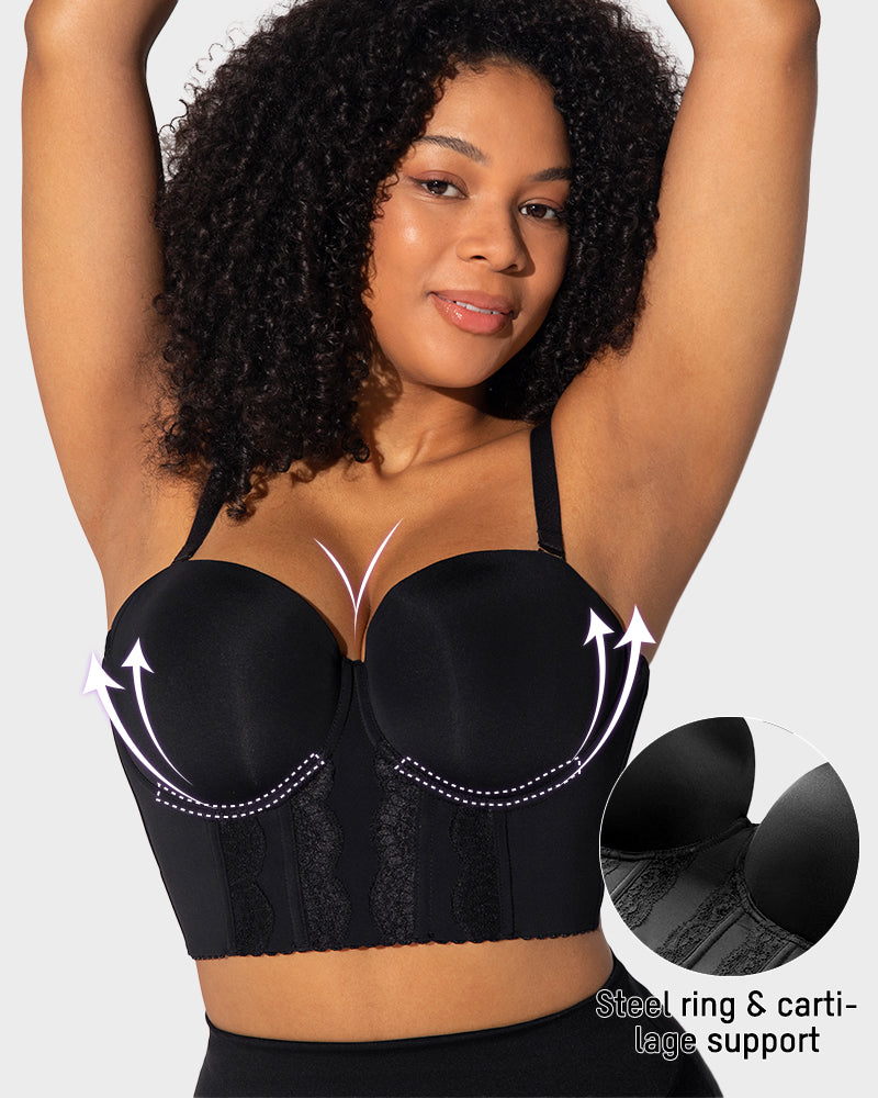 Invisible Low Back Strapless Push Up Bra for Backless Outfits, Ultimate Comfort