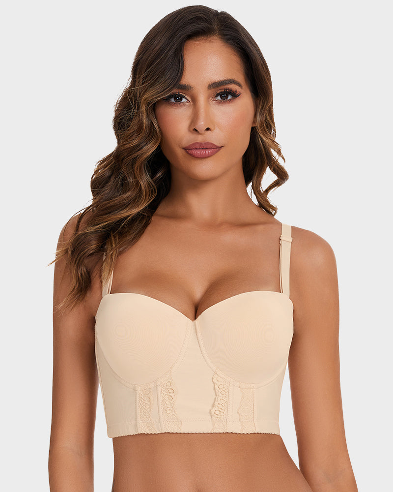 Invisible Low Back Strapless Push Up Bra for Backless Outfits, Ultimate Comfort