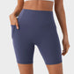 High-Waist Tummy Control Butt-Lifting Training Shorts with Pockets - 7 Inch Inseam