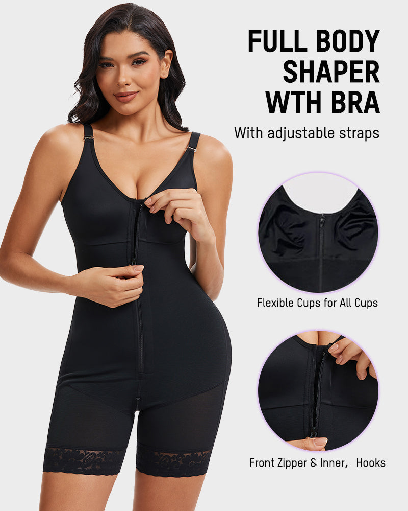 Ultimate Tummy Control Butt Lifter Shaper Faja with Zipper Crotch
