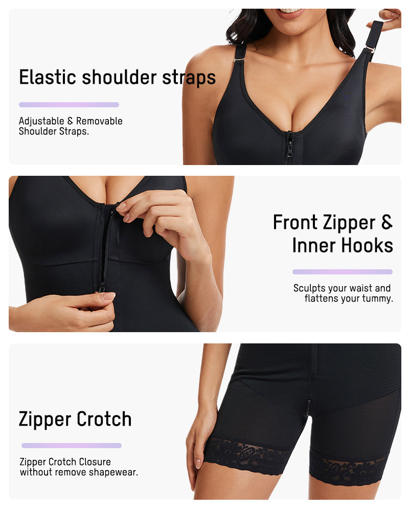 Ultimate Tummy Control Butt Lifter Shaper Faja with Zipper Crotch