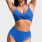 Chic Twisted Front Color-Block High Waist Bikini Set for Women