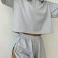 Soft Cotton Striped Pajama Set: Relaxing T-Shirt & Side-Split Shorts