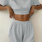 Soft Cotton Striped Pajama Set: Relaxing T-Shirt & Side-Split Shorts