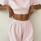 Soft Cotton Striped Pajama Set: Relaxing T-Shirt & Side-Split Shorts