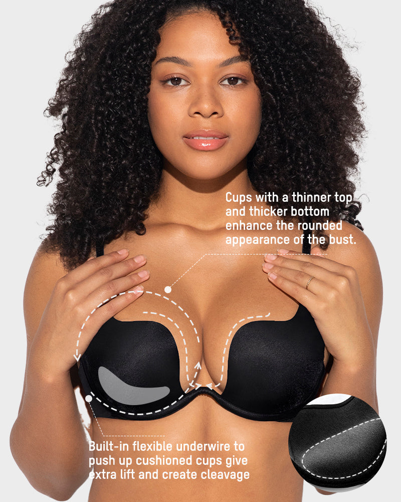 SheCurve Invisible U-Shaped Backless Push-Up Bra for Ultimate Smooth Lift