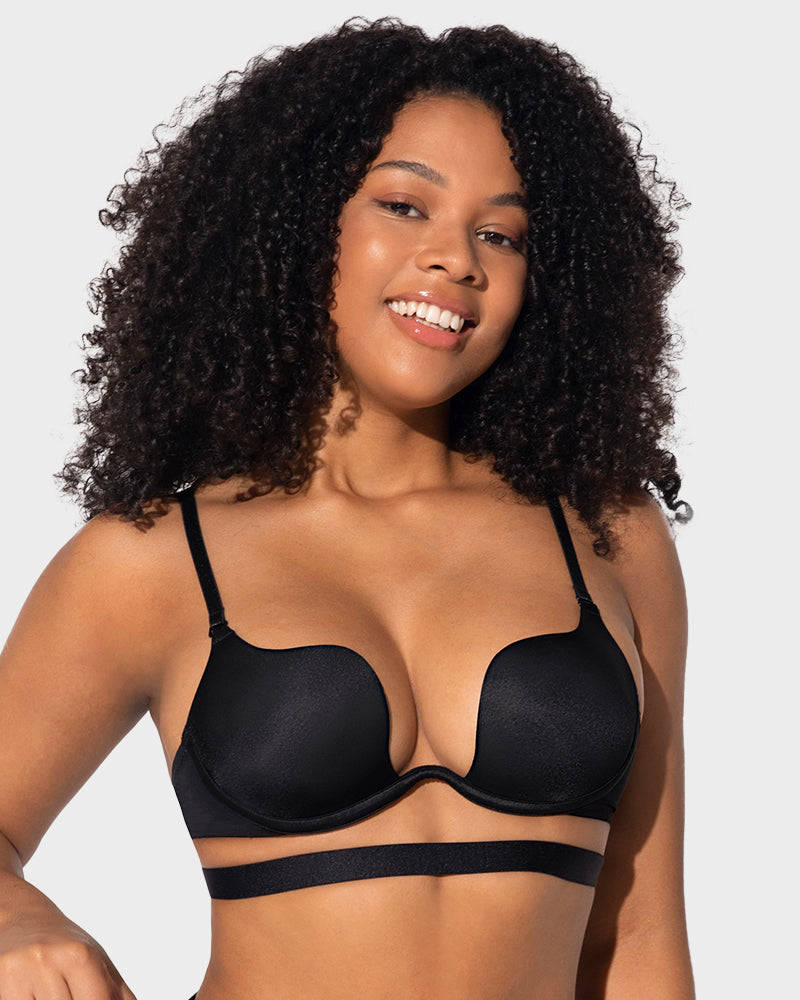 SheCurve Invisible U-Shaped Backless Push-Up Bra for Ultimate Smooth Lift