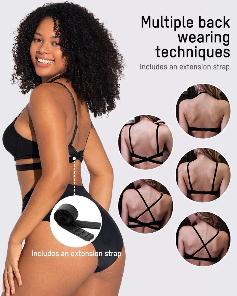 SheCurve Invisible U-Shaped Backless Push-Up Bra for Ultimate Smooth Lift