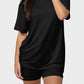 Women's Ultra-Soft Oversized Lounge Tee & Shorts Set with Pockets for Ultimate Comfort