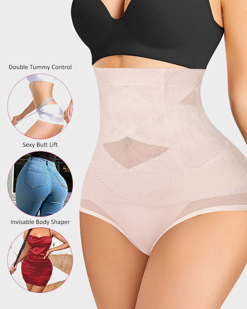 Ultra High Waist Tummy Control Mesh Shaping Panty Invisible Firm Support