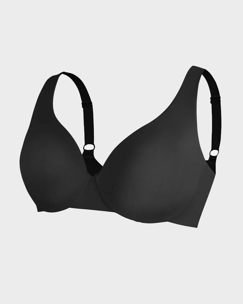 Comfortable Underwire Deep V-Neck Bra with Adjustable Straps for Support