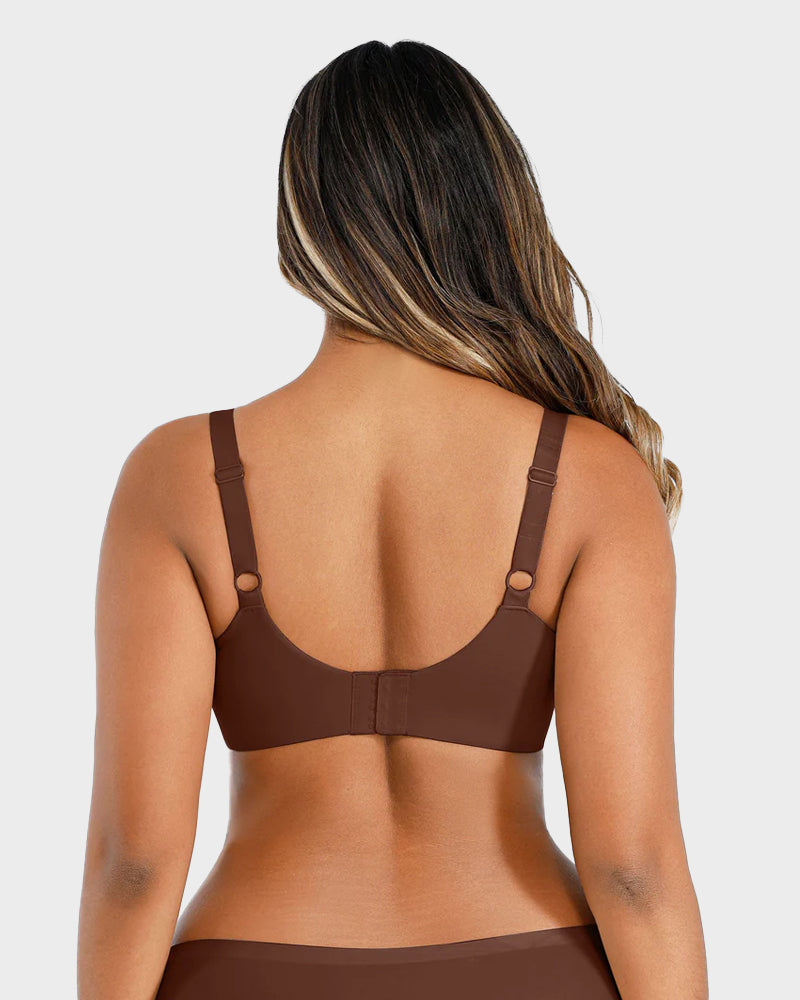 Comfortable Underwire Deep V-Neck Bra with Adjustable Straps for Support