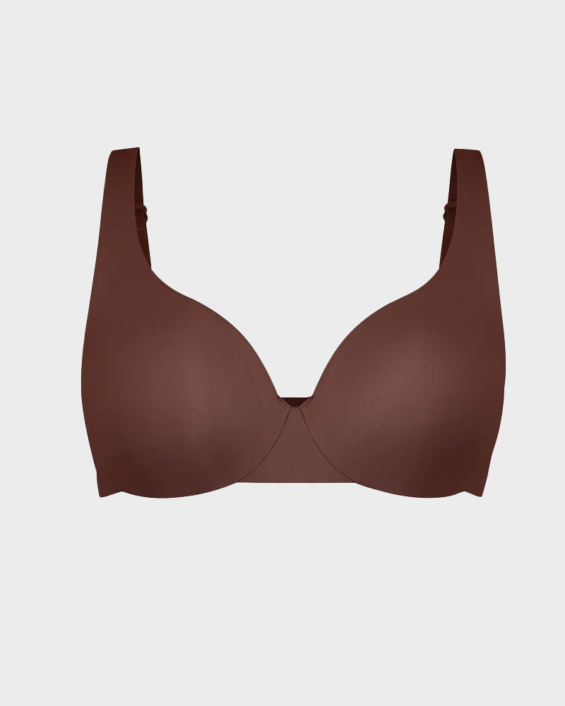 Comfortable Underwire Deep V-Neck Bra with Adjustable Straps for Support