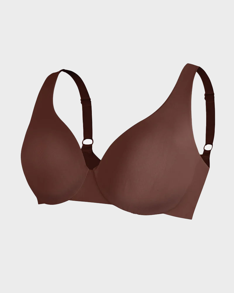 Comfortable Underwire Deep V-Neck Bra with Adjustable Straps for Support