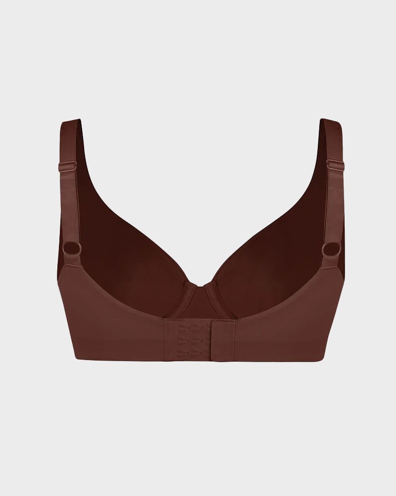 Comfortable Underwire Deep V-Neck Bra with Adjustable Straps for Support