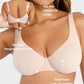 Comfortable Underwire Deep V-Neck Bra with Adjustable Straps for Support