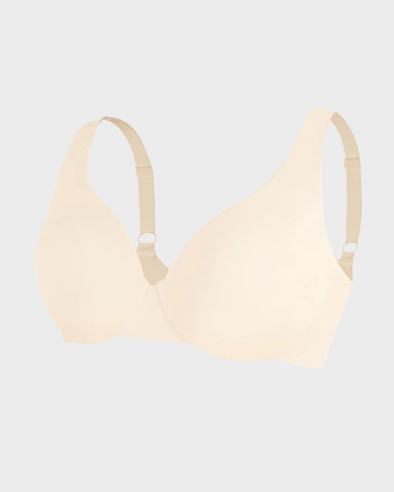 Comfortable Underwire Deep V-Neck Bra with Adjustable Straps for Support
