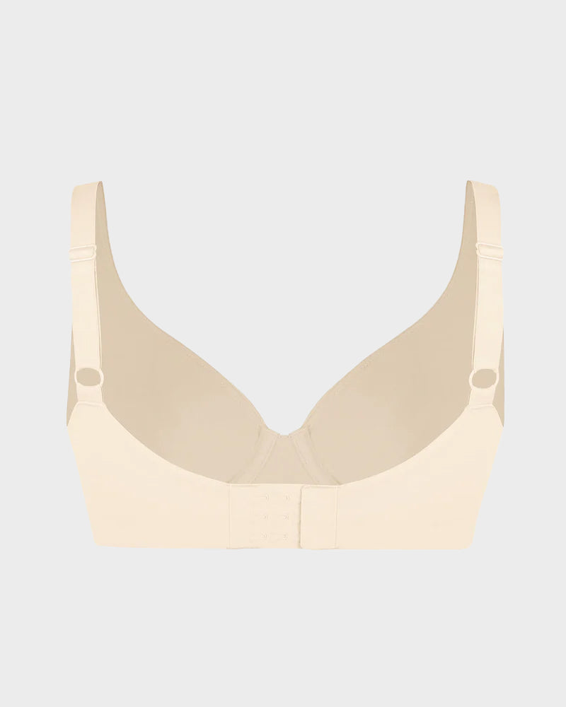 Comfortable Underwire Deep V-Neck Bra with Adjustable Straps for Support
