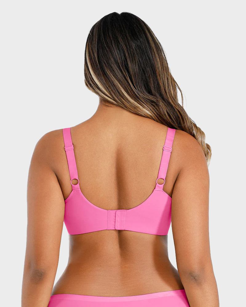 Comfortable Underwire Deep V-Neck Bra with Adjustable Straps for Support