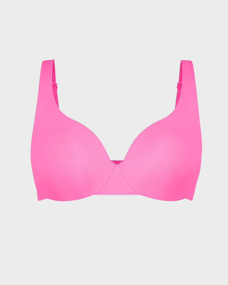 Comfortable Underwire Deep V-Neck Bra with Adjustable Straps for Support