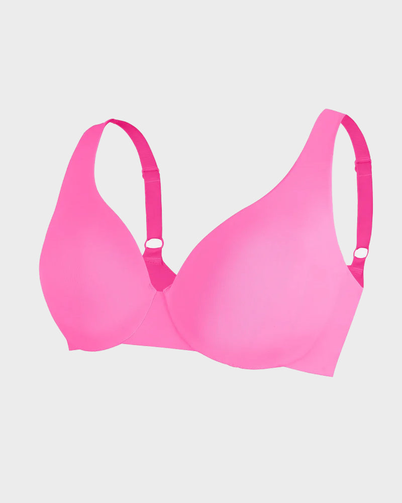 Comfortable Underwire Deep V-Neck Bra with Adjustable Straps for Support