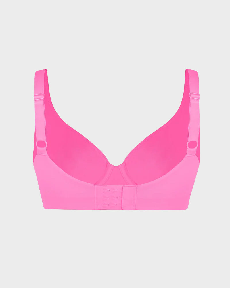 Comfortable Underwire Deep V-Neck Bra with Adjustable Straps for Support