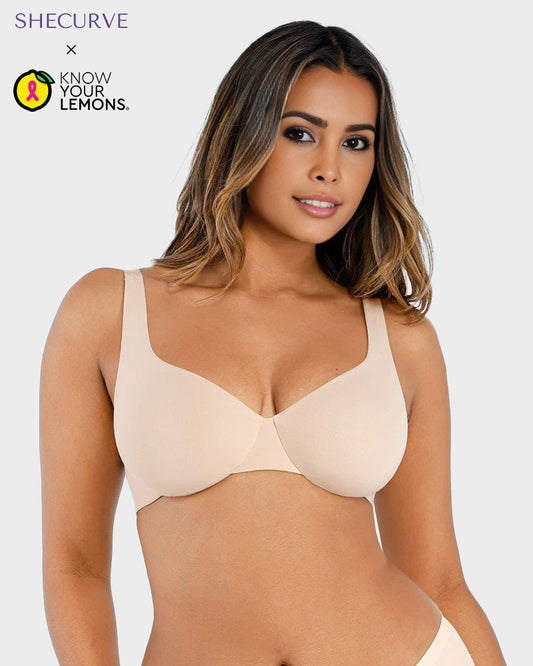 Comfortable Underwire Deep V-Neck Bra with Adjustable Straps for Support