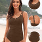 Flattering V-Wire Ruched Tummy Control One-Piece Swimsuit: Sculpting, Supportive, Stylish