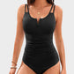 Flattering V-Wire Ruched Tummy Control One-Piece Swimsuit: Sculpting, Supportive, Stylish