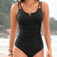 Flattering V-Wire Ruched Tummy Control One-Piece Swimsuit: Sculpting, Supportive, Stylish