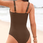 Flattering V-Wire Ruched Tummy Control One-Piece Swimsuit: Sculpting, Supportive, Stylish
