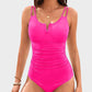 Flattering V-Wire Ruched Tummy Control One-Piece Swimsuit: Sculpting, Supportive, Stylish