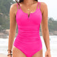 Flattering V-Wire Ruched Tummy Control One-Piece Swimsuit: Sculpting, Supportive, Stylish