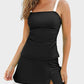 Elegant Vintage Square Neck Tankini Swimsuit with Flattering Skirted Two-Piece Design