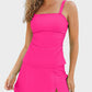 Elegant Vintage Square Neck Tankini Swimsuit with Flattering Skirted Two-Piece Design