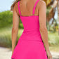 Elegant Vintage Square Neck Tankini Swimsuit with Flattering Skirted Two-Piece Design