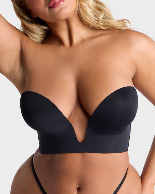 Comfortable Wire-Free U-Plunge Strapless Bra with Multiway Convertible Straps