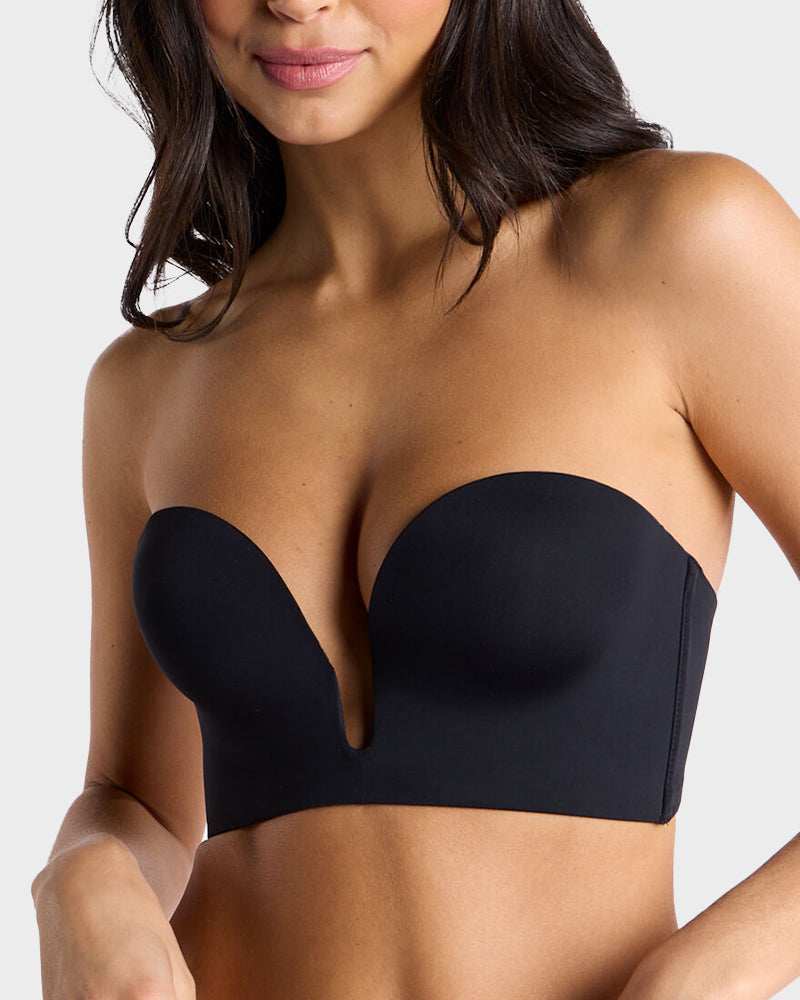 Comfortable Wire-Free U-Plunge Strapless Bra with Multiway Convertible Straps