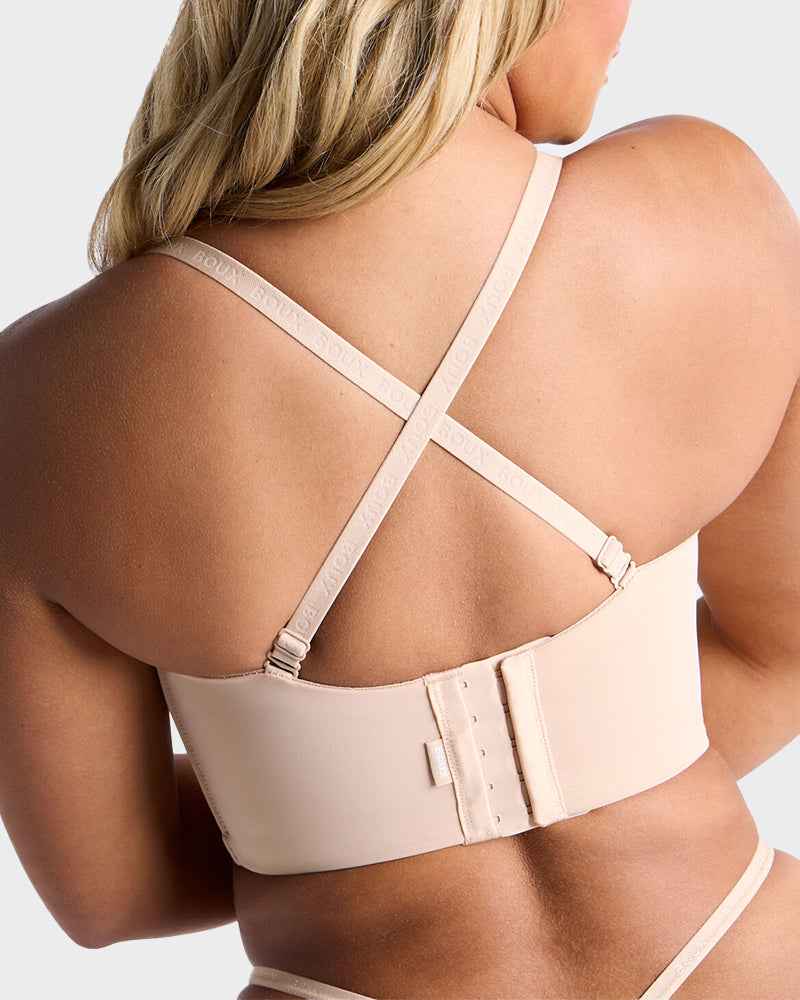 Comfortable Wire-Free U-Plunge Strapless Bra with Multiway Convertible Straps