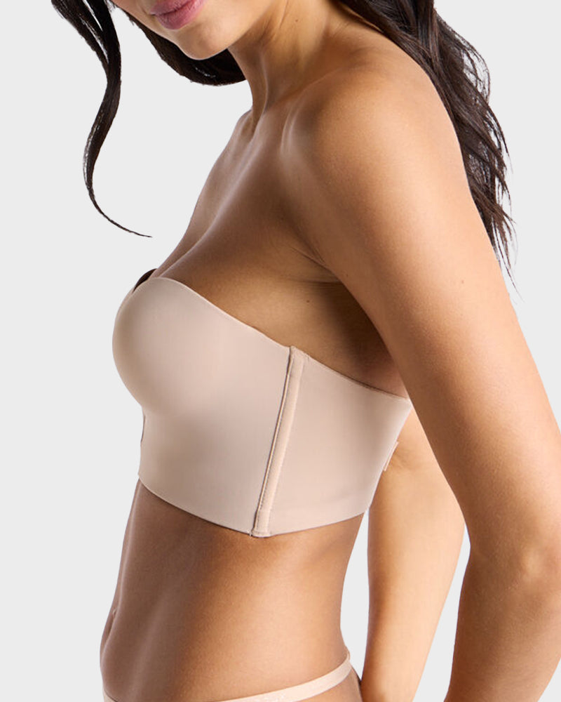 Comfortable Wire-Free U-Plunge Strapless Bra with Multiway Convertible Straps
