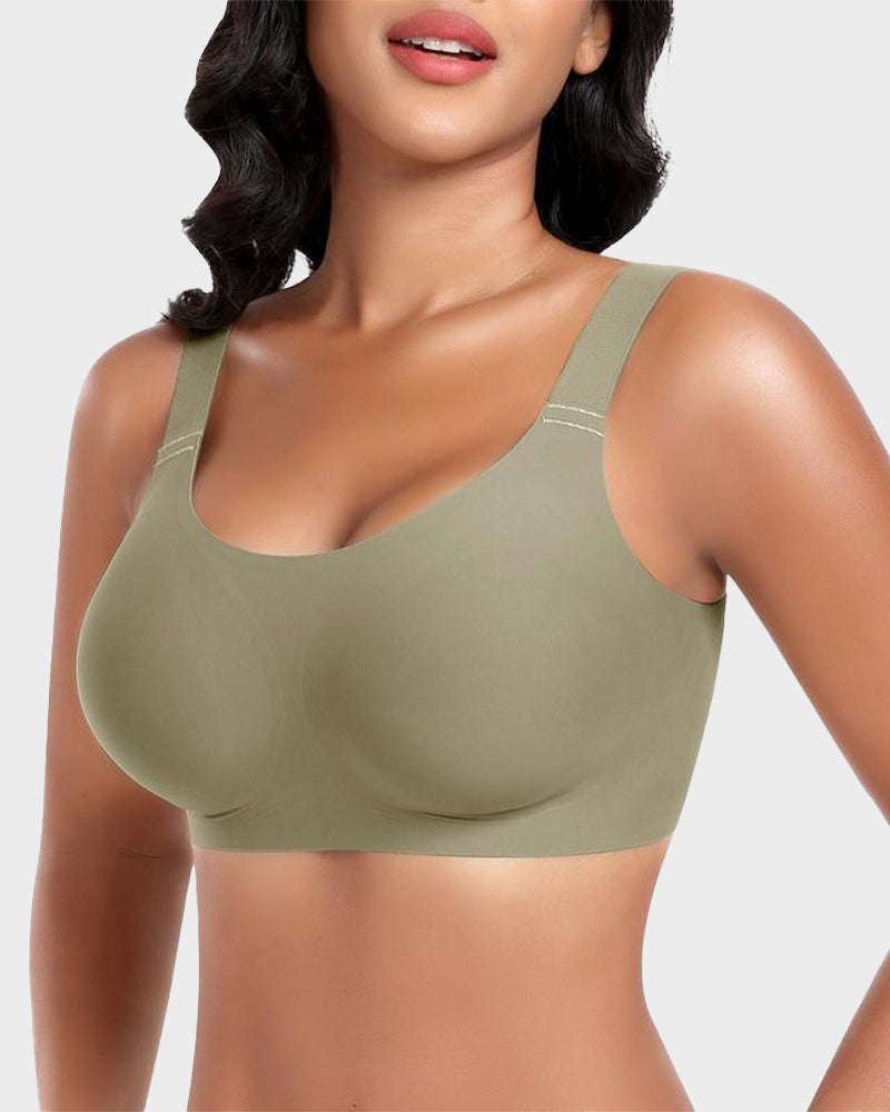 Wireless Full Coverage Jelly Bra with Breathable Straps for Ultimate Comfort