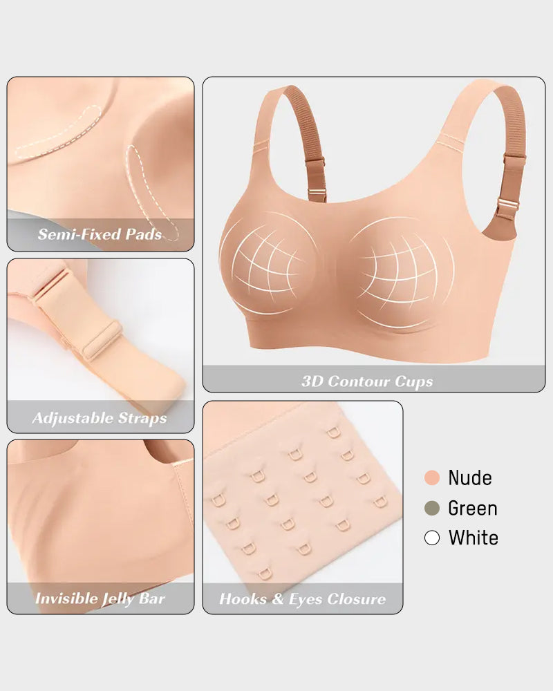 Wireless Full Coverage Jelly Bra with Breathable Straps for Ultimate Comfort