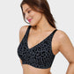 Comfortable Wireless Leopard V-Neck Contour Bra for Stylish Everyday Support