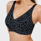 Comfortable Wireless Leopard V-Neck Contour Bra for Stylish Everyday Support