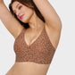 Comfortable Wireless Leopard V-Neck Contour Bra for Stylish Everyday Support