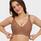 Comfortable Wireless Leopard V-Neck Contour Bra for Stylish Everyday Support