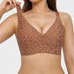 Comfortable Wireless Leopard V-Neck Contour Bra for Stylish Everyday Support