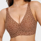 Comfortable Wireless Leopard V-Neck Contour Bra for Stylish Everyday Support