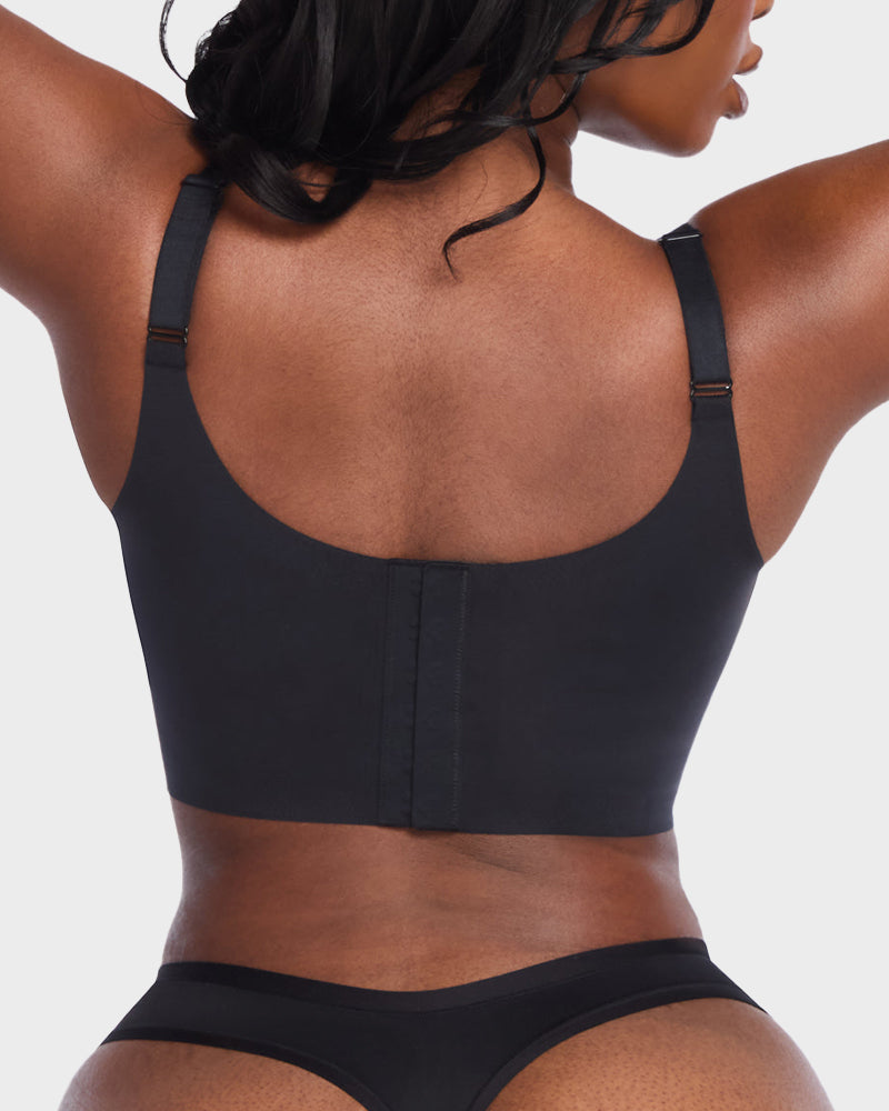 Ultra-Comfort Wireless V-Neck Smoothing Bra with Back & Side Support